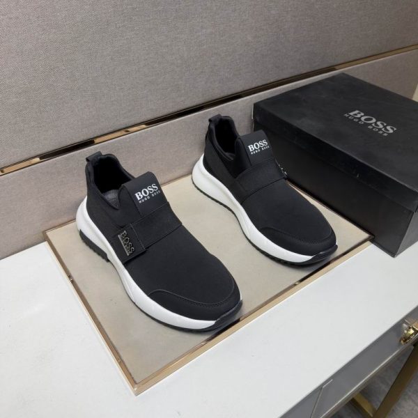 Hugo Boss Premium Black Slip On Trainers