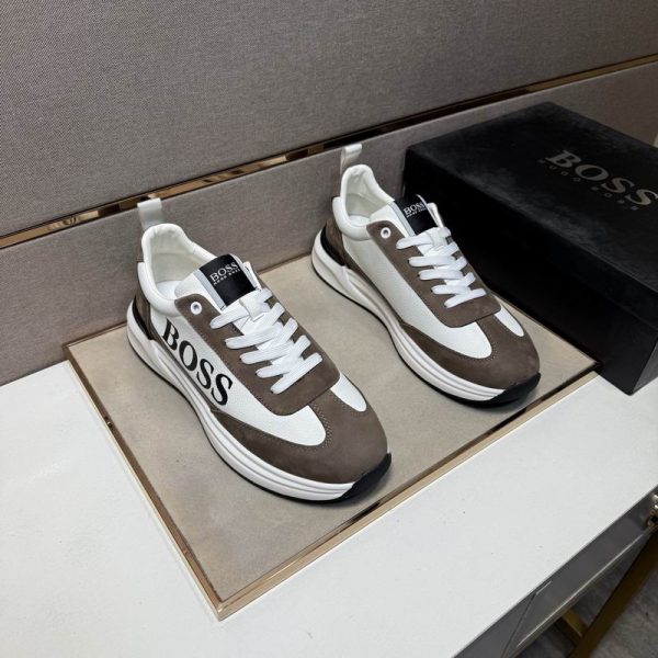 Hugo Boss Grey & White Classic Trainers