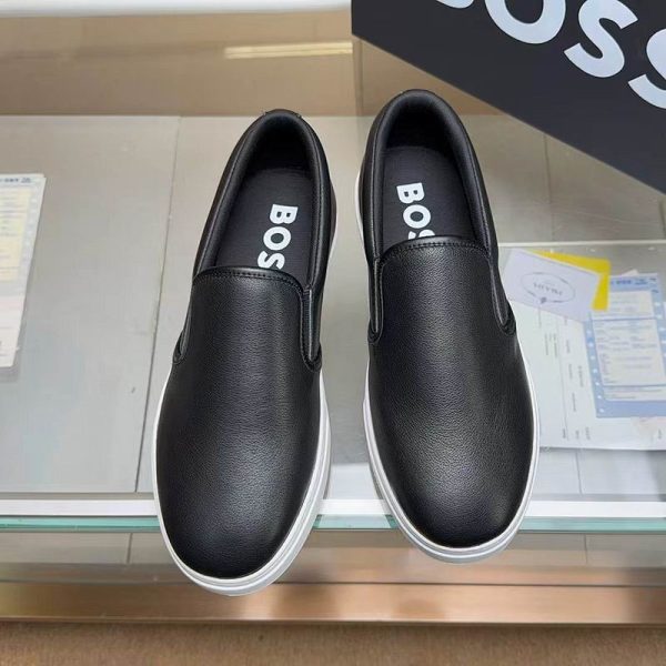 Hugo Boss Black leather Slip On Trainers