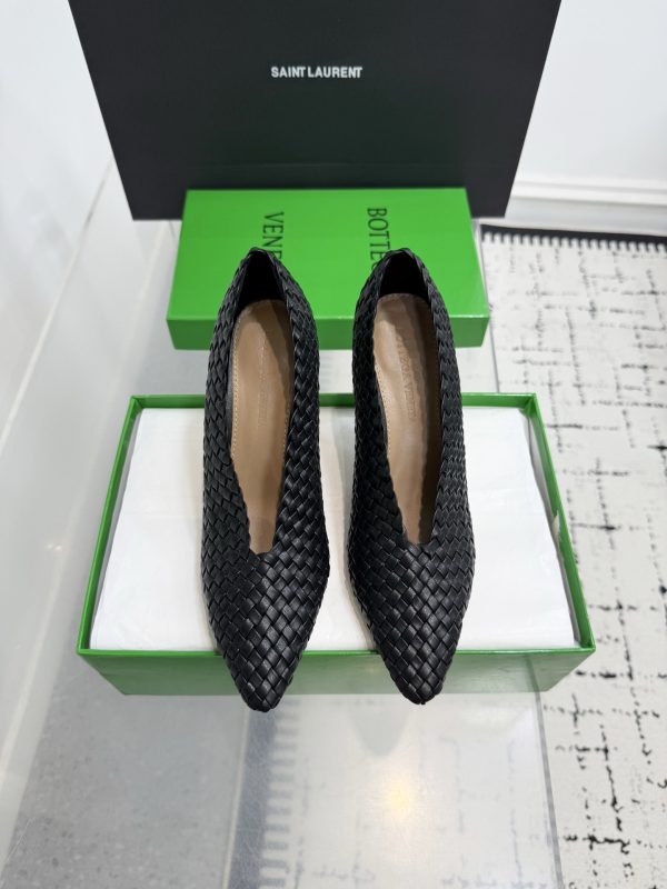 Bottega Veneta Black Sofia Intrecciato Heels