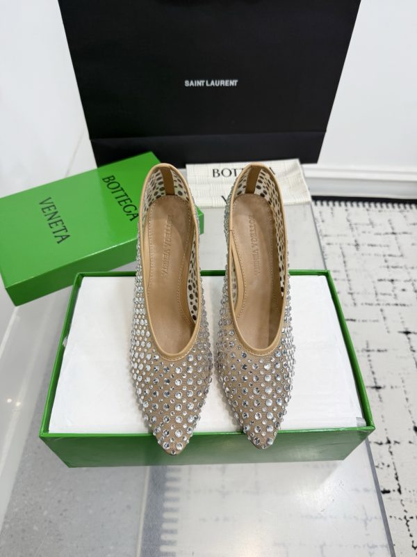 Bottega Veneta Sofia Crystal Embellished Mesh Heels