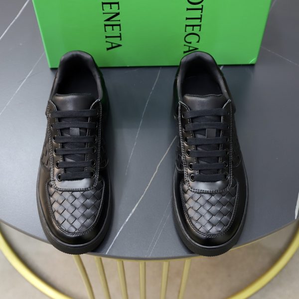 Bottega Veneta Black Intrecciato Leather Sneakers