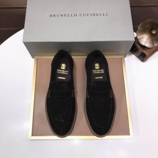 Brunello Cucinelli Suede Penny Loafers