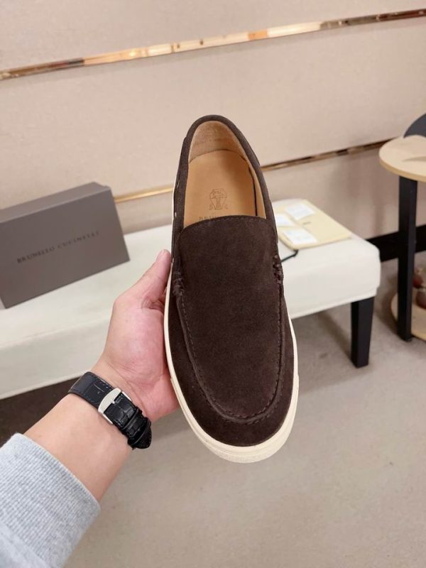 Brunello Cucinelli Suede Slip On Sneaker In 2 Colors