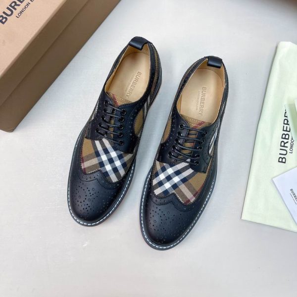 Burberry Check & Leather Wingtip Brogues