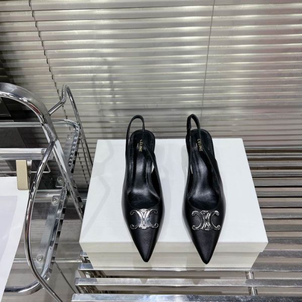 Celine Alma Triomphe Slingbacks Heels In Different Colors