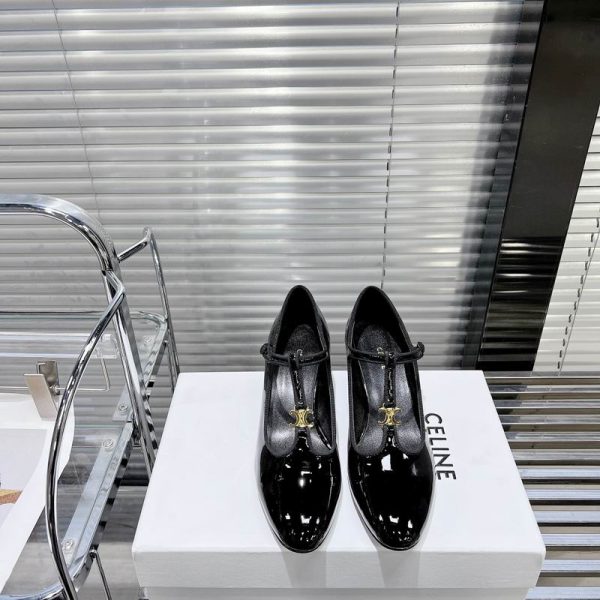 Celine Black Patent Calfskin Heels