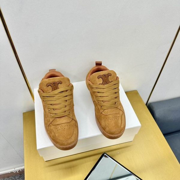 Celine Camel Huntington Low Lace Up Trainers