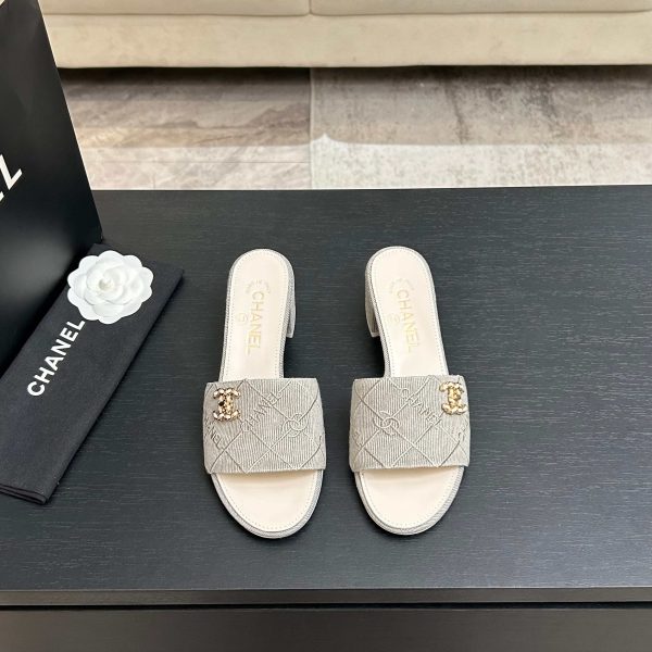 Chanel Quilted CC Logo Block Heels