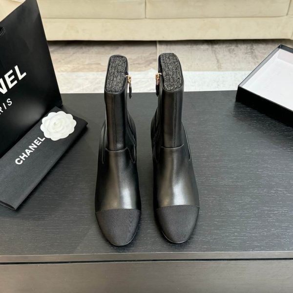 Chanel Pearl Embellished Block Heel Ankle Boots In Different Colors