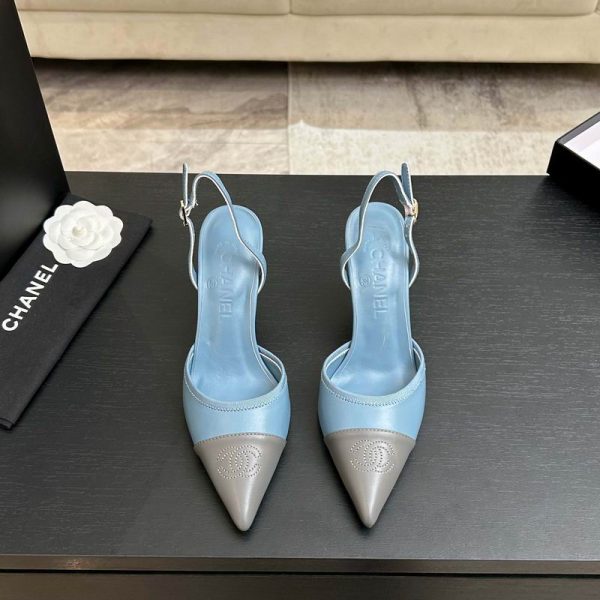 Chanel Blue Slingback Heels