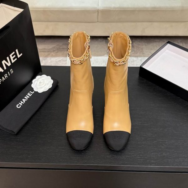 Chanel Denim & Grosgrain Heeled Ankle Boots In Different Colors