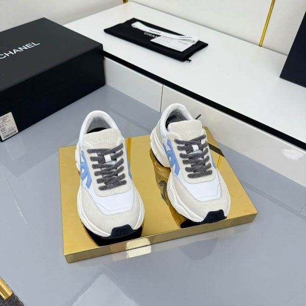 Chanel Blue Calfskin & Suede Sneakers