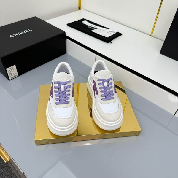 Chanel Calfskin & Suede Platform Sneakers
