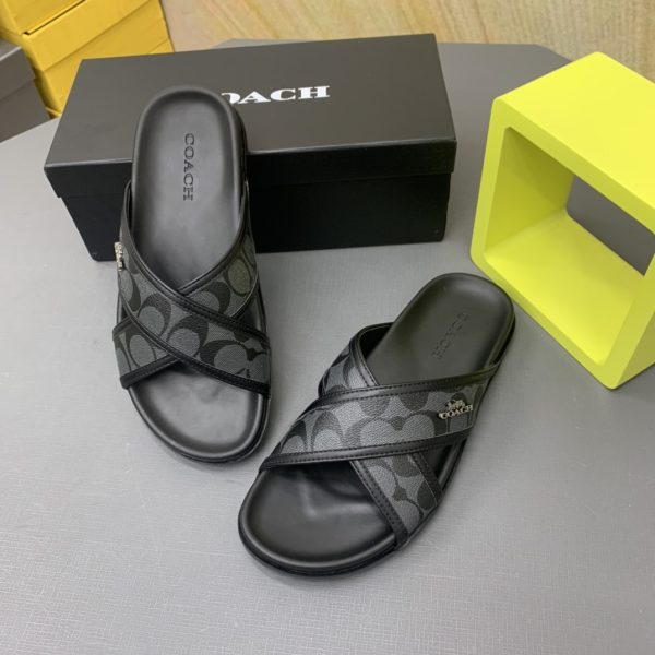 Coach Crossover Monogram Sliders With Signature Jacquard In 2 Colors