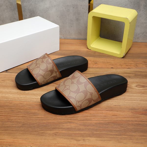 Coach Men's Sliders With Signature Canvas In 2 Colors