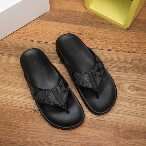 Coach Men's Signature Canvas Sliders In 2 Colors