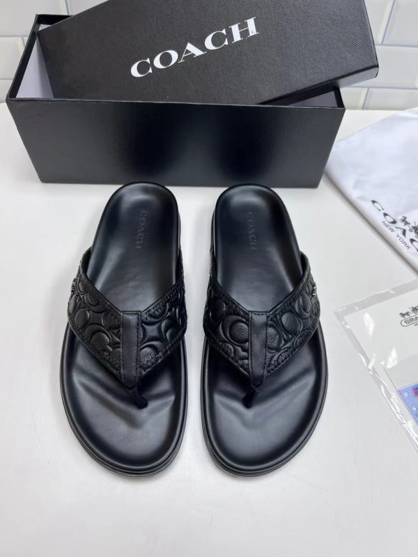 Coach Thong Signature Embossed Monogram Pattern Sliders