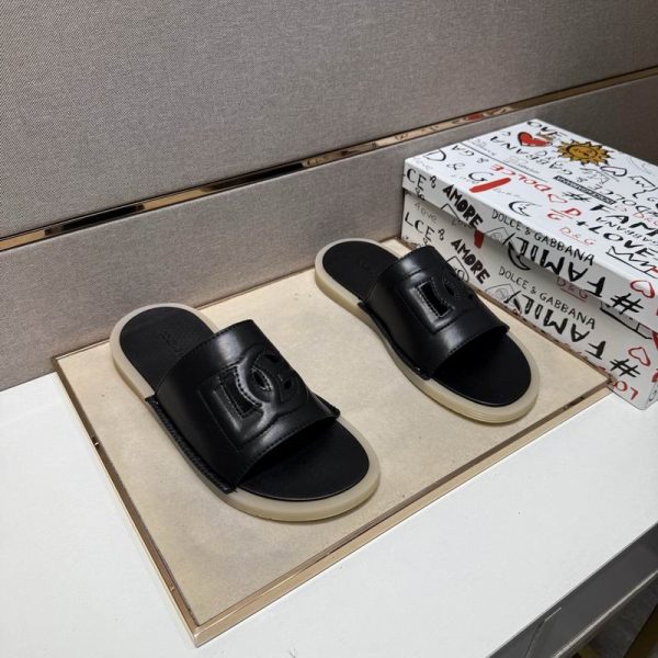 Dolce & Gabbana Black DG logo Sliders