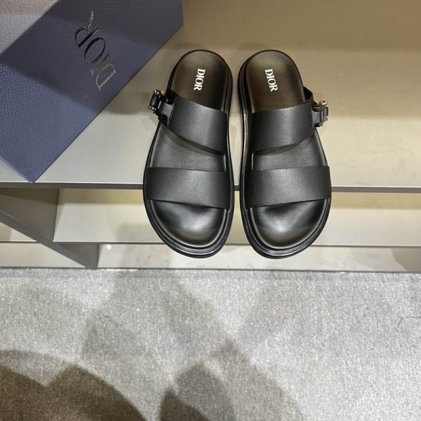 Dior Aqua Sliders With Aluminum Dior Buckle 