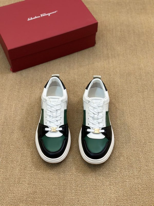 Ferragamo Dennis Panelled Sneakers In 2 Colors