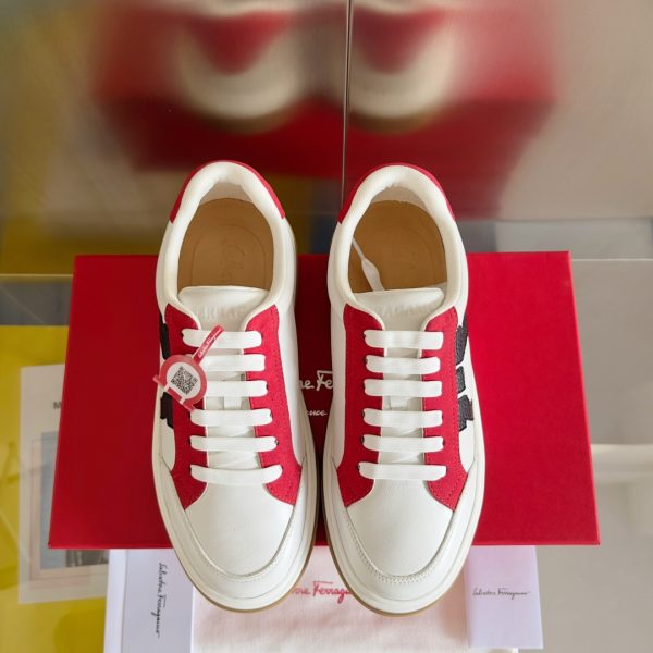 Ferragamo Dennis Gancini Outline Panelled Sneaker In 2 Colors