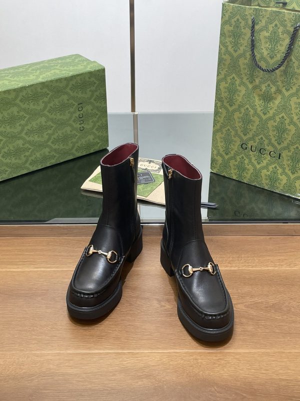 Gucci Women's Horse Bit Ankle Boots
