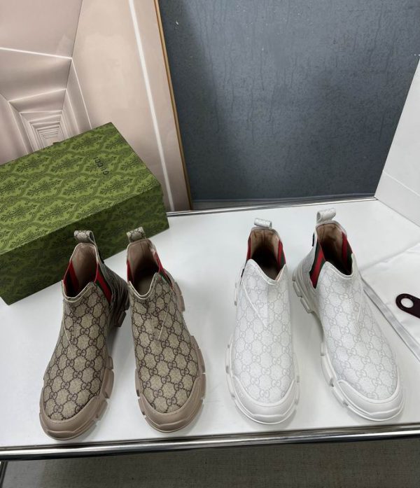 Gucci Men's Lug Sole Boots In 2 Colors