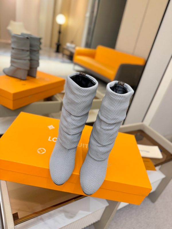 Louis Vuitton Grey Summer Mid Wedge Boot