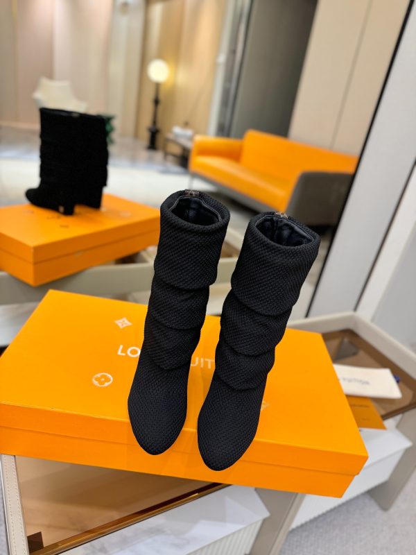 Louis Vuitton Black Summer Mid Wedge Boots