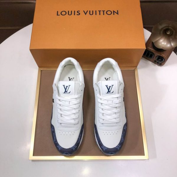 Louis Vuitton White & Blue Run Away Sneakers