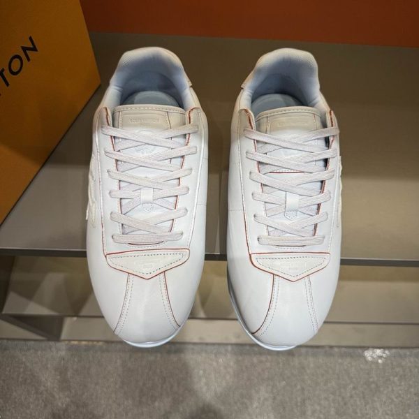 Louis Vuitton White & Beige Buttersoft Trainers