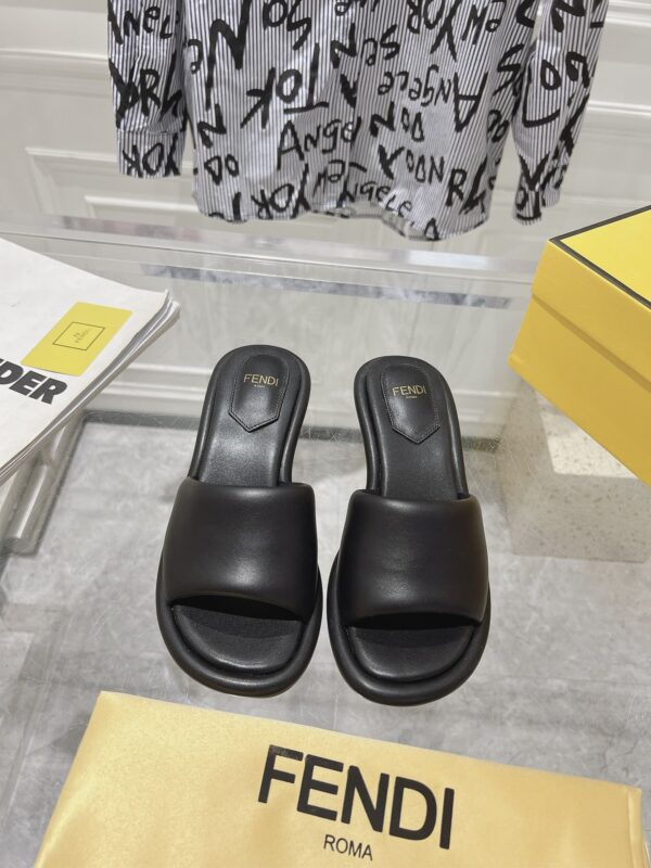 Fendi Baguette Puffy Leather Slides In Different Colors