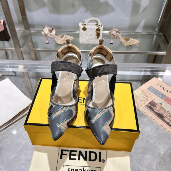 Fendi Colibrì Medium Heel Slingback Pumps In 2 Colors