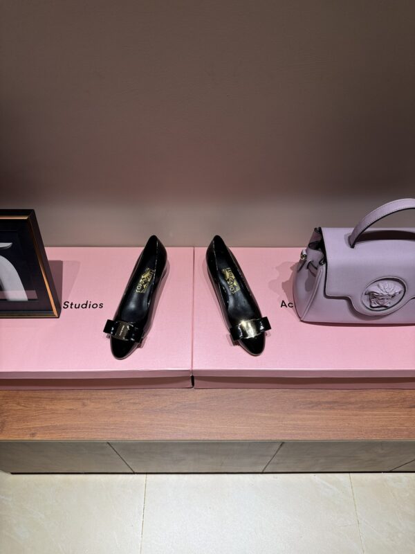 Ferragamo Creations Vara Patent Leather Heels In Different Colors