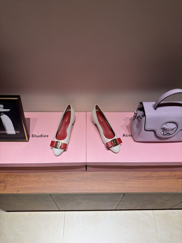 Ferragamo Vara Leather Block Heels In Different Colors