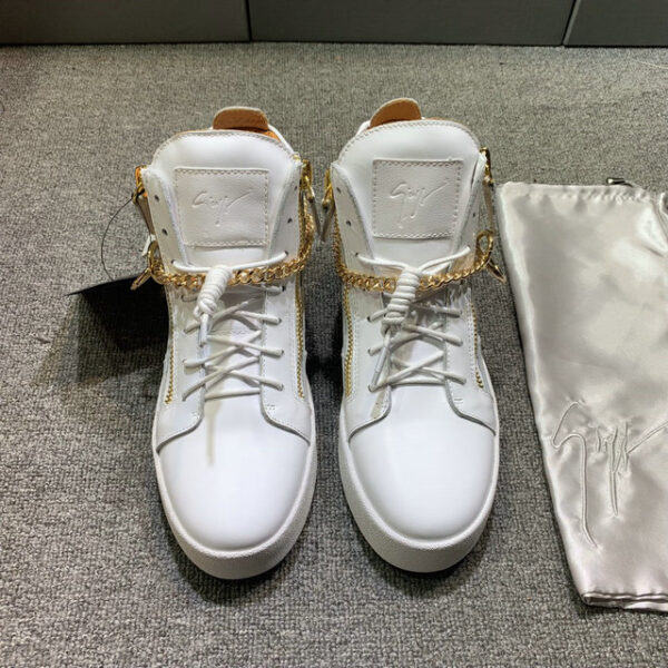 Giuseppe Zanotti Women's London Birel Chain Link White High Top Sneakers