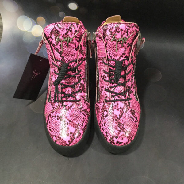 Giuseppe Zanotti Women's Kriss Pink Python Print Mid Top Sneakers