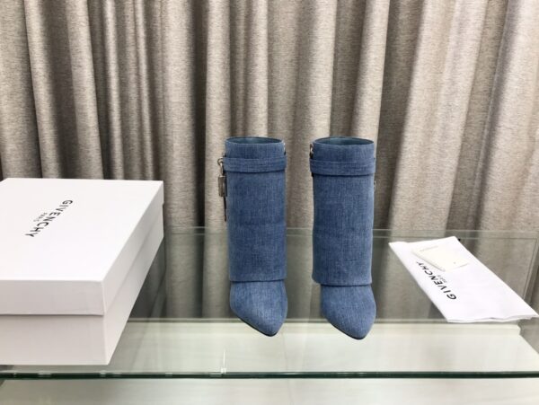 Givenchy Shark Lock Denim Ankle Boots