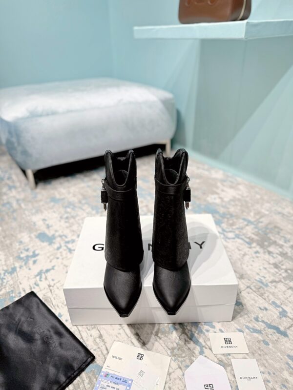 Givenchy Black Shark Lock Cowboy Ankle Boot