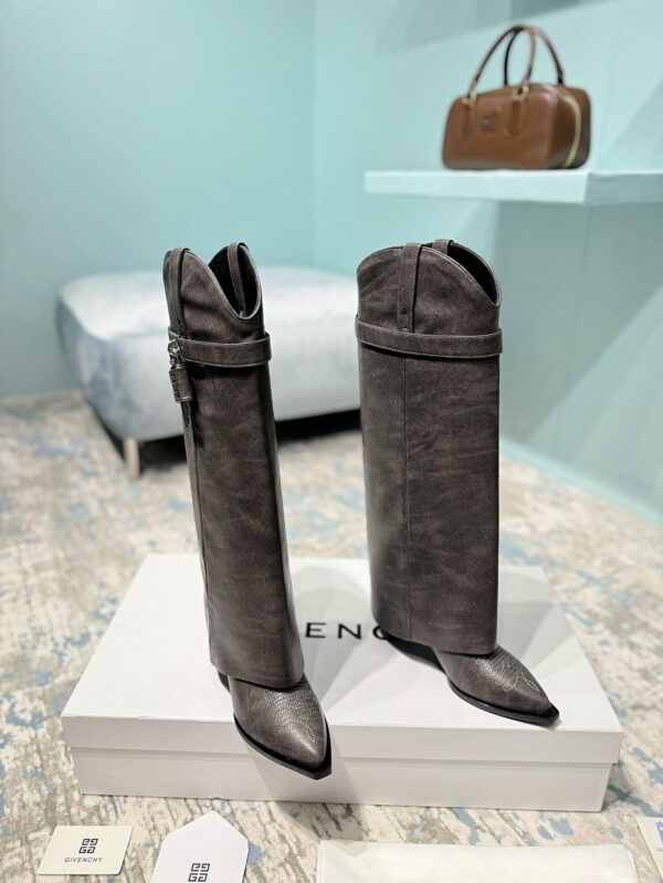 Givenchy Women's Shark Lock Cowboy High Knee Boots In Different Colors