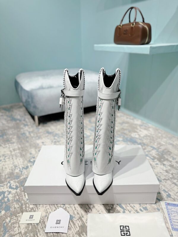 Givenchy Shark Lock Cowboy Knee High Boots