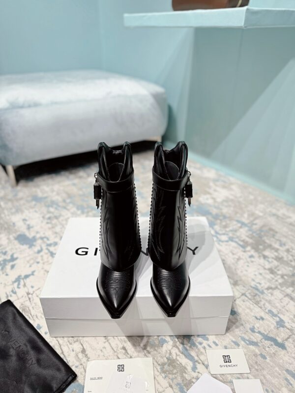 Givenchy Shark Lock Cowboy High Knee Boots In 2 Colors