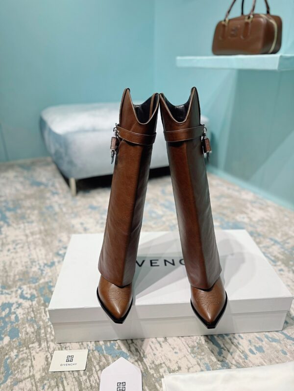 Givenchy Shark Lock Cowboy Knee High Boots In 2 Colors