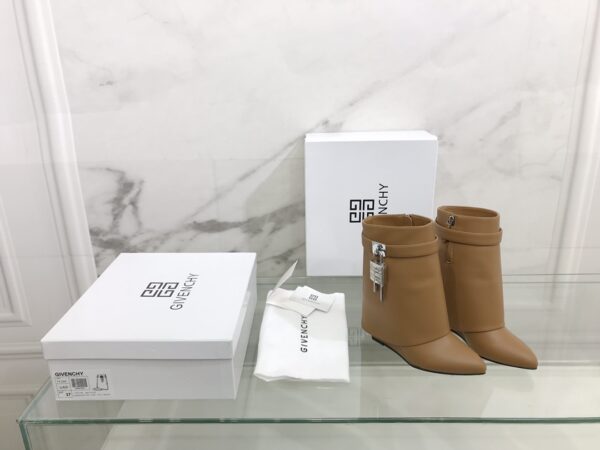 Givenchy Brown Shark Lock Ankle Boots