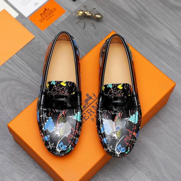 Hermes Men's Loafers With Colorful Graffiti Print