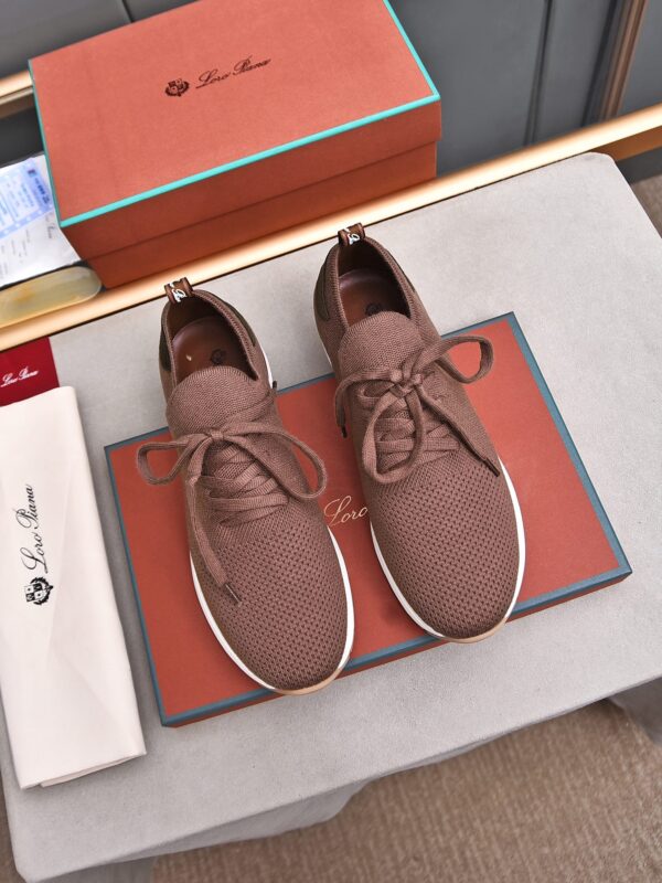 Loro Piana Brown Flexy Walk Knit Sneakers