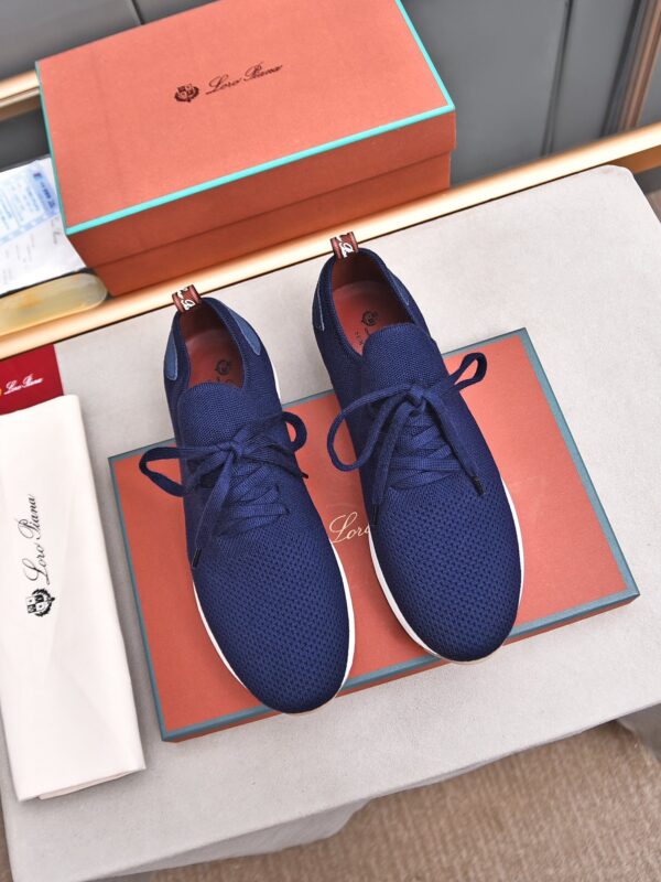 Loro Piana Navy Blue Flexy Walk Knit Sneakers