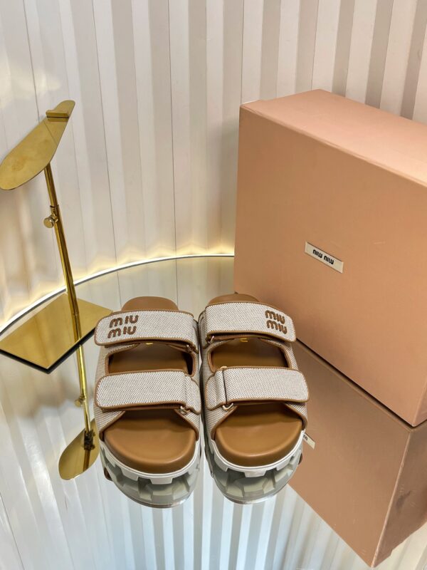 Miu Miu Technical Fabric Sandals In 2 Colors