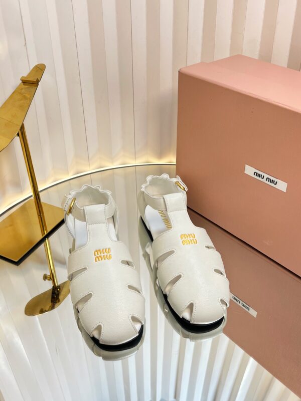Miu Miu Ruches Nappa Leather Fisherman Sandals In Different Colors